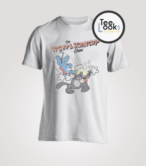The Simpsons The Itchy Scratchy Show Grey T-Shirt