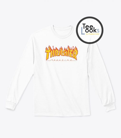 Thrasher Magazine White Flame Sweatshirt