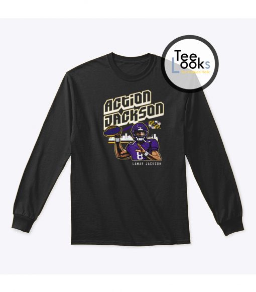 Lamar Jackson action Sweatshirt