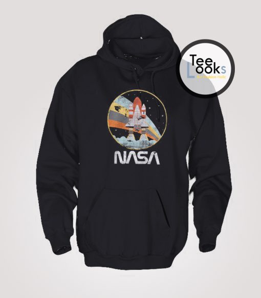 Nasa Rocket Logo Text Hoodie