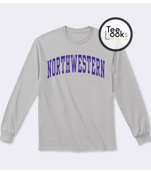 Northwestern Blue Text Sweatshirt