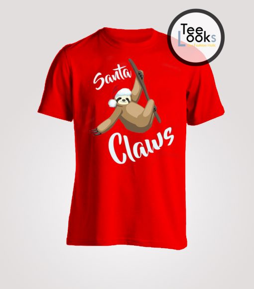 Santa Claws Sloth Christmas T-shirt