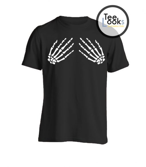 Skeleton Hands On Breast T-shirt