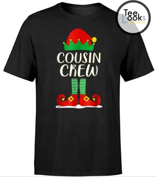Cousin Crew Elf Matching Family Christmas Gift T-shirt