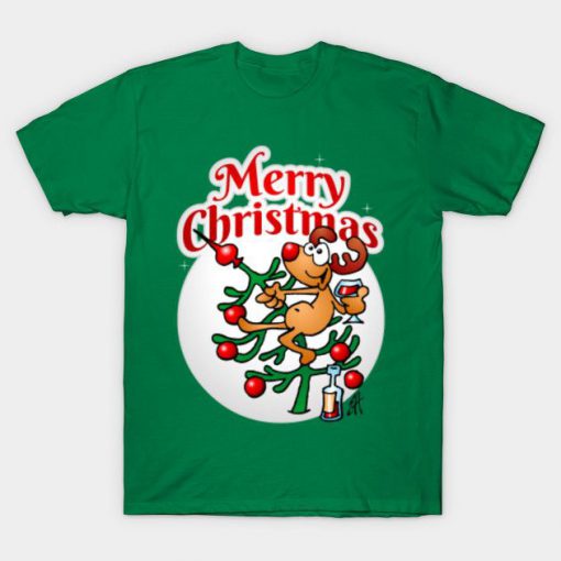 A reindeer in a Christmas tree - Merry Christmas by cardvibes shirt AD