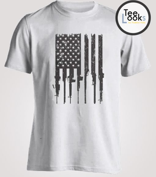 America Guns Flag T-shirt