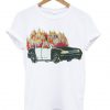 Burning Police Car T-shirt DN