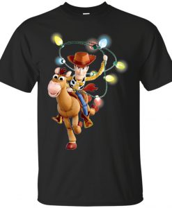 Disney Pixar Toy Story Woody Bullseye Decorating Christmas Light T-Shirt AD