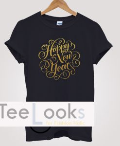 Happy New Year Typography T-shirt