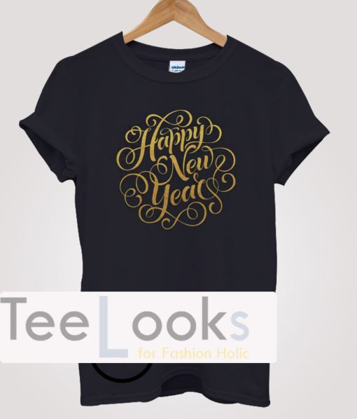 Happy New Year Typography T-shirt