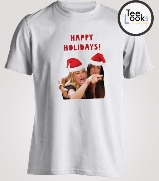 Lady Yelling at Cat Meme Christmas T-shirt