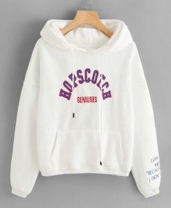 Letter Embroidered Kangaroo Hoodie AD