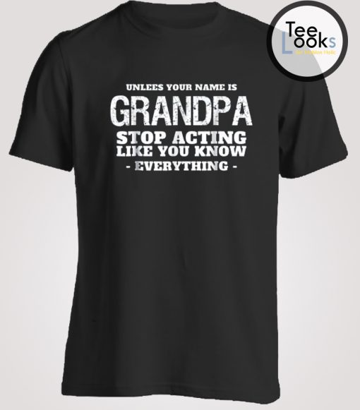 Mens Grandpa Knows Everything T-shirt