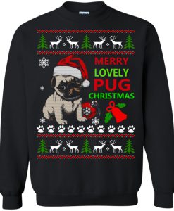 Merry Lovely Pug Christmas Sweater AD