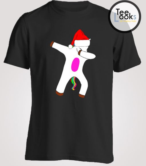 Santa Unicorn Santa Dabbing T-shirt