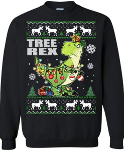 T-rex Christmas Ugly Sweater AD