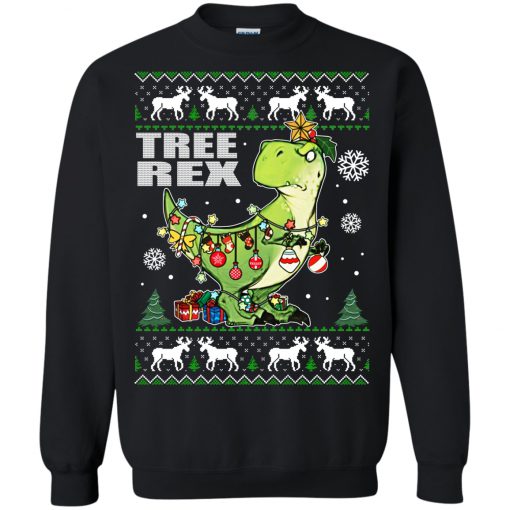 T-rex Christmas Ugly Sweater AD