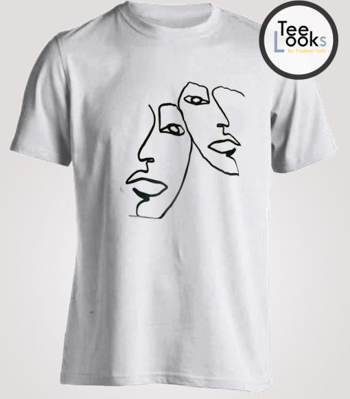 Two Line Face T-shirt