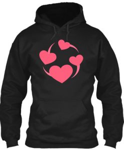 Cursive Heart Design Cute Valentine Hoodie IGS