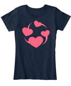 Cursive Heart Design Cute Valentine Women's T-Shirt IGS