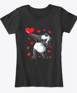 Dabbing Panda Heart Valentines Day Bear Women's T-Shirt IGS