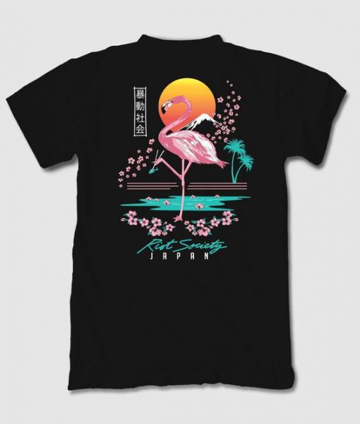 Flamingo Blossom Mens T-Shirt RE23