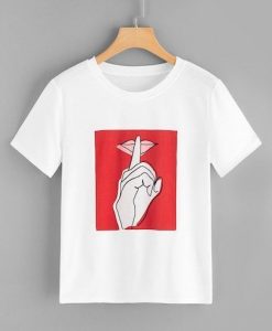 Lip Print T Shirt SR30 RE23