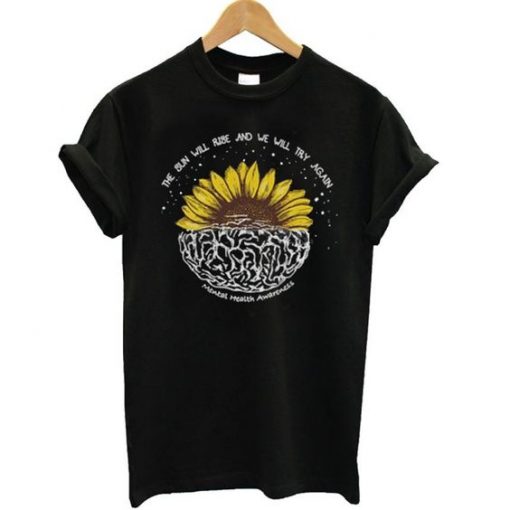 Mental Health Awareness Sunflower T Shirt RE23