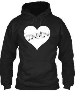 Music Heart Design Cute Valentine Hoodie IGS