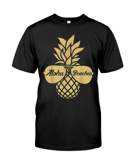 Pineapple Sunglasses Gold T-Shirt RE23