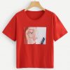 Red Regular Length Girls Figure T-Shirt DV01 RE23