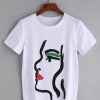 White Graffiti Print T-shirt RE23