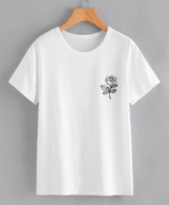White Rose Print T-shirt RE23