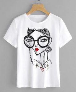 Women and glasses T-shirt RE23