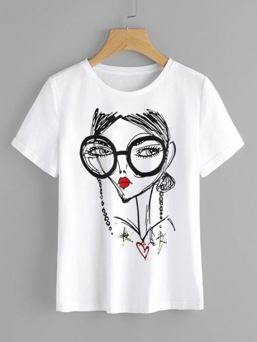 Women and glasses T-shirt RE23