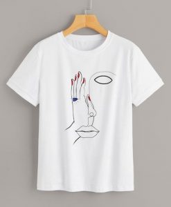 Abstract Figure Face T Shirt RE23