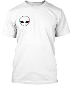 Alien Print Contrast Sleeve T-Shirt IGS