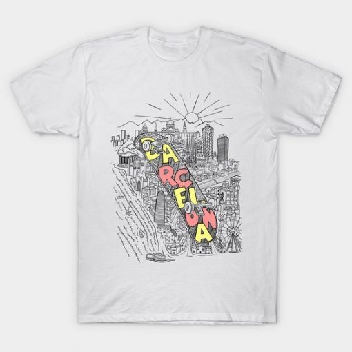 Barcelona Skateboard sketch Classic t shirt RE23