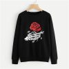 Black Floral sweatshirt RE23