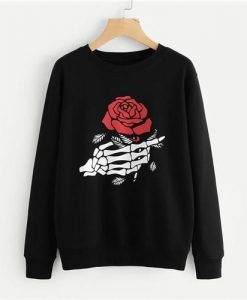 Black Floral sweatshirt RE23