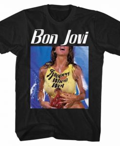 Bon Jovi Tall Slippery When Wet Album T-shirt RE23