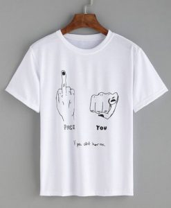 Hand Gesture Print T-shirt RE23