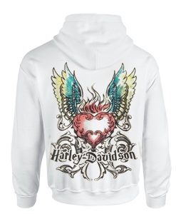 Harley Davidson  Embellished Winged Heart Hoodie IGS