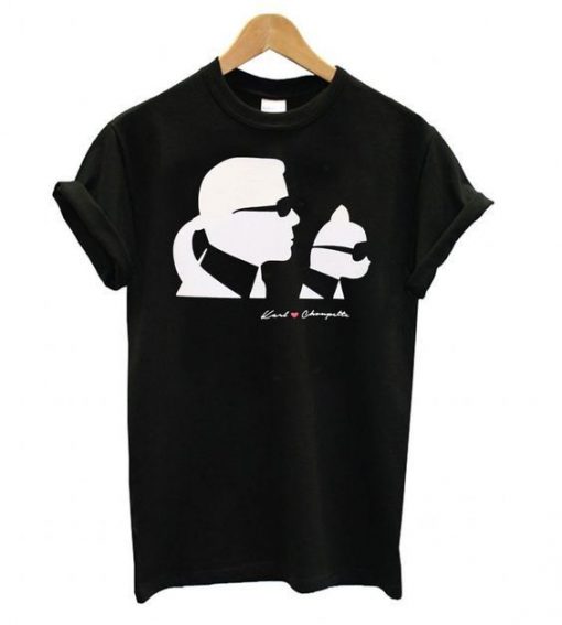 Karl Lagerfeld And Cat t shirt RE23