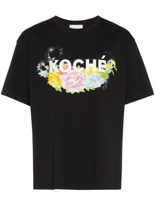 Koché Flower Logo Print T-Shirt RE23