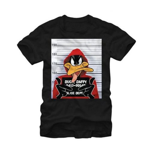 Looney Tunes Classic Daffy Duck Mug Shot T Shirt RE23