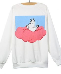 Moomin on Clouds white cute Sweatshirt RE23