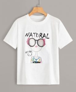 Natural Girl Figure Print T-Shirt RE23