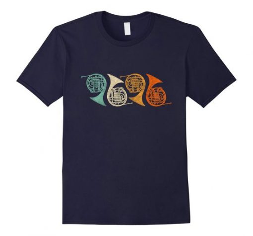 Retro French Horn T Shirt RE23