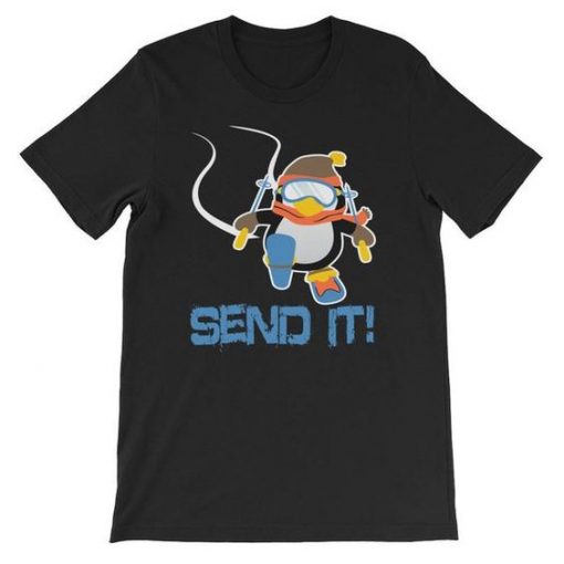 Send It Penguin Skiing T-shirt RE23
